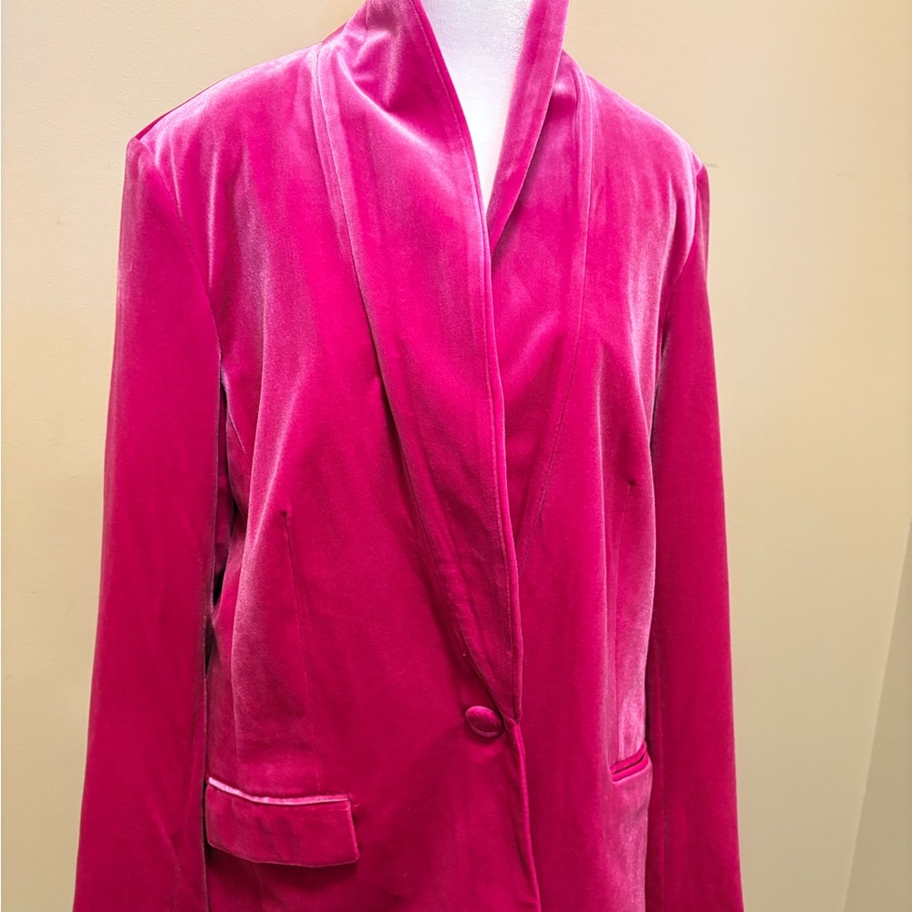 Velour-  INC International Concepts (hot pink) Fuchsia Velvet Blazer